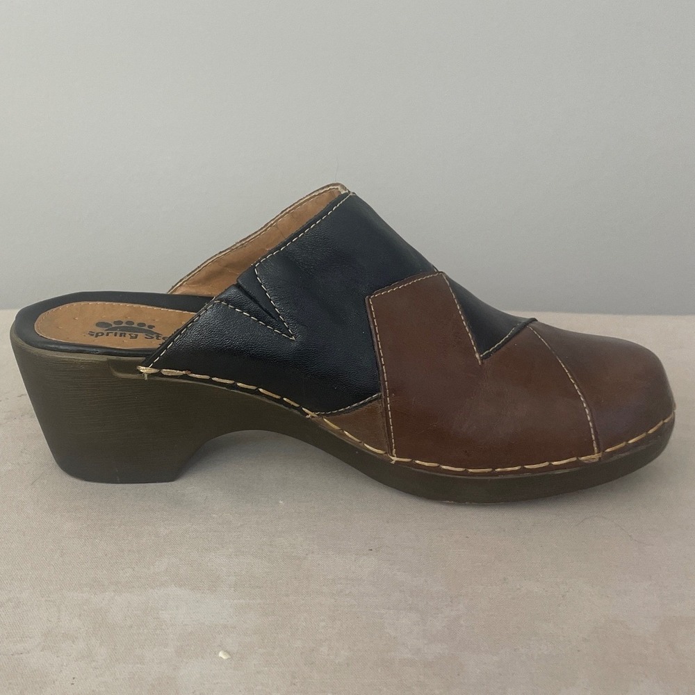 Spring Step Women's Leather Patchwork Clogs Slip … - image 3